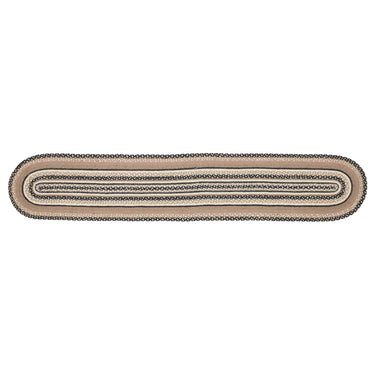 Sawyer Mill Charcoal Creme Jute Braided Oval Table Runner 13